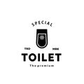 Toilet silhouette hipster logo bowl sanitaryware vector bathroom