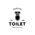 Toilet silhouette hipster logo bowl sanitaryware vector bathroom