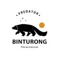 vintage retro hipster binturong logo vector