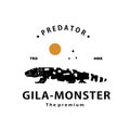 vintage retro hipster gila monster logo vector Royalty Free Stock Photo