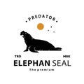 vintage retro hipster elephan seal logo vector