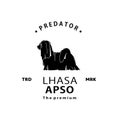 vintage retro hipster lhasa apso logo