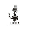 Ancient egyptian god heka silhouette