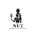 Ancient egyptian god nut silhouette Royalty Free Stock Photo