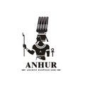 Ancient egyptian god anhur silhouette Royalty Free Stock Photo