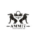 Ancient egyptian god ammit silhouette Royalty Free Stock Photo