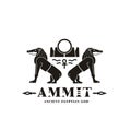 Ancient egyptian god ammit silhouette