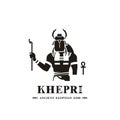 Ancient egyptian god khepri silhouette