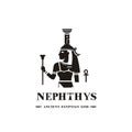 Ancient egyptian god nephthys silhouette Royalty Free Stock Photo