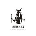 Ancient egyptian god serket silhouette Royalty Free Stock Photo