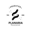 vintage retro hipster planaria logo vector outline