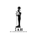 Silhouette of the Iconic ancient Egyptian god iah Royalty Free Stock Photo