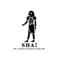 Silhouette of the Iconic ancient Egyptian god shai Royalty Free Stock Photo