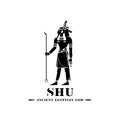 Silhouette of ancient egypt wind god shu Royalty Free Stock Photo