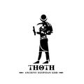 Ancient egyptian god thoth silhouette. Royalty Free Stock Photo