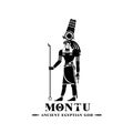 Ancient egyptian god montu silhouette Royalty Free Stock Photo