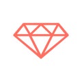 Diamond icon white on a Coral color background