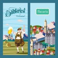 Oktoberfest. Annual traditional beer festival in Germany. Vector illustration