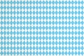 Oktoberfest background with blue Bavarian check seamless pattern, flag of Bavaria on white fabric canvas for Germany Royalty Free Stock Photo