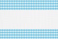 Oktoberfest background with blue Bavarian check seamless pattern, flag of Bavaria on white fabric canvas for Germany Royalty Free Stock Photo