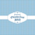 Oktoberfest background with blue-white checkered pattern