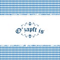 Oktoberfest background with blue-white checkered pattern