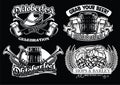 Oktoberfest badge set in black and white