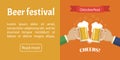 Oktoberfest banner. Vector image for web, poster, invitation to party - time to drink. Royalty Free Stock Photo