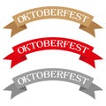 Oktoberfest banners in bavarian colors vector set. Bavaria festival white and blue Oktoberfest ribbon. Munich design national icon Royalty Free Stock Photo