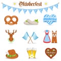 Oktoberfest bavaria isolated vector icons set