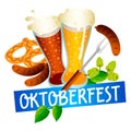 Oktoberfest beer fest logo, isometric style Royalty Free Stock Photo