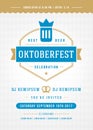 Oktoberfest beer festival celebration retro typography poster