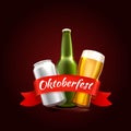 Oktoberfest beer festival, Celebratory cover of the event. Royalty Free Stock Photo