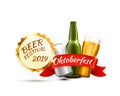 Oktoberfest beer festival, Celebratory cover of the event. Royalty Free Stock Photo