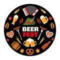 Oktoberfest beer festival design in flat style Royalty Free Stock Photo