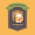 Oktoberfest beer festival flat illustration badge Royalty Free Stock Photo