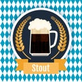 Oktoberfest beer festival logo design. Flat Illustration. Royalty Free Stock Photo