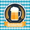 Oktoberfest beer festival logo design. Flat Illustration. Royalty Free Stock Photo