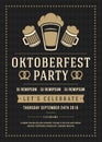 Oktoberfest beer festival poster or flyer template