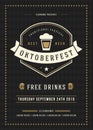 Oktoberfest beer festival poster or flyer template