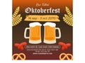 Oktoberfest Beer Festival Poster or Flyer Template Vector Illustration
