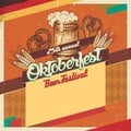 Oktoberfest beer festival vintage card Royalty Free Stock Photo