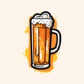 Oktoberfest Beer Illustration: Vibrant Pop Art Style Design