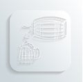 Oktoberfest beer keg icon vector