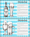 Oktoberfest Beer Objects Set Hand Drawn Icons Royalty Free Stock Photo