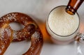 Oktoberfest beer and pretzel Royalty Free Stock Photo