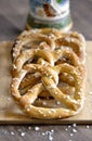 Oktoberfest Beer Stein Tankard and Salted Pretzels Royalty Free Stock Photo