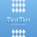 Oktoberfest Best Beer Bavarian blue background