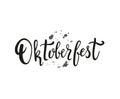 Oktoberfest. Black handwritten lettering for traditional German beer festival