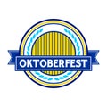 Oktoberfest Blue Circular Badge Symbol Logo Design